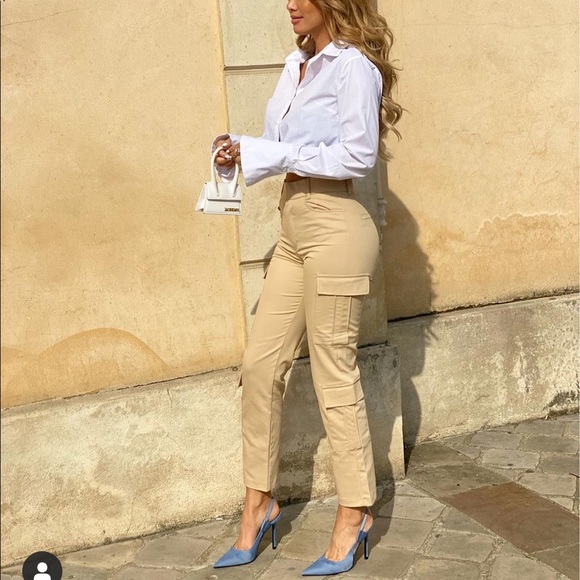 Zara High Waist Cargo Pants - Picture 2 of 9